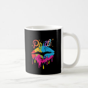 Pride Rainbow Lips   LGBTQ   Dripping Lips Coffee Mug