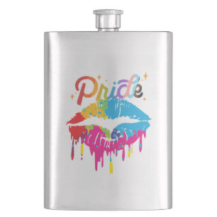 Pride Rainbow Lips   LGBTQ   Dripping Lips Flask