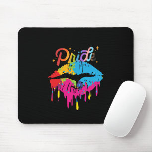 Pride Rainbow Lips LGBTQ Dripping Lips Mouse Mat