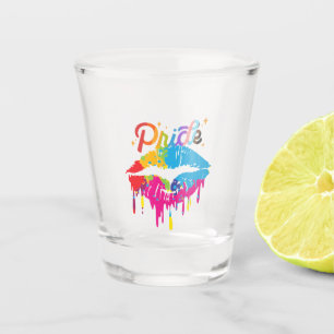 Pride Rainbow Lips LGBTQ Dripping Lips Shot Glass