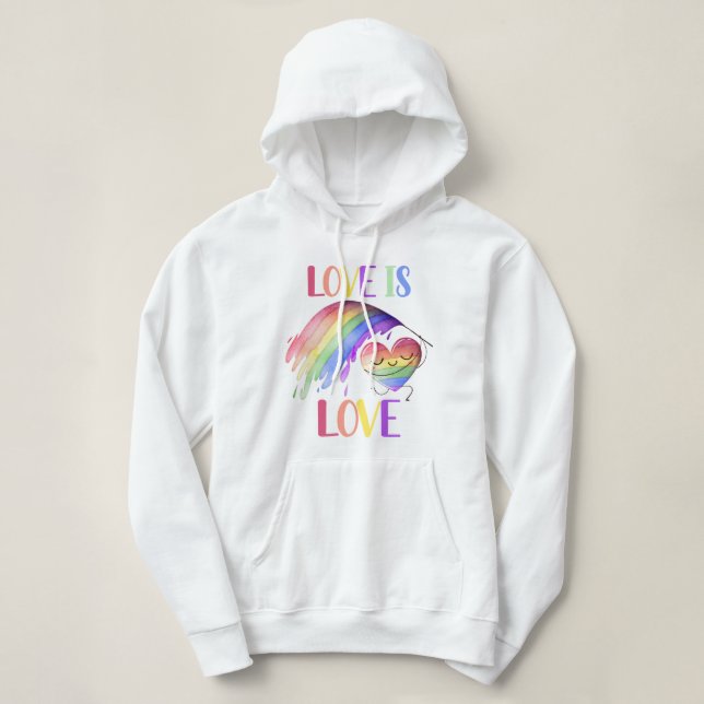 Pride Rainbow Love Hoodie Sweatshirt (Design Front)