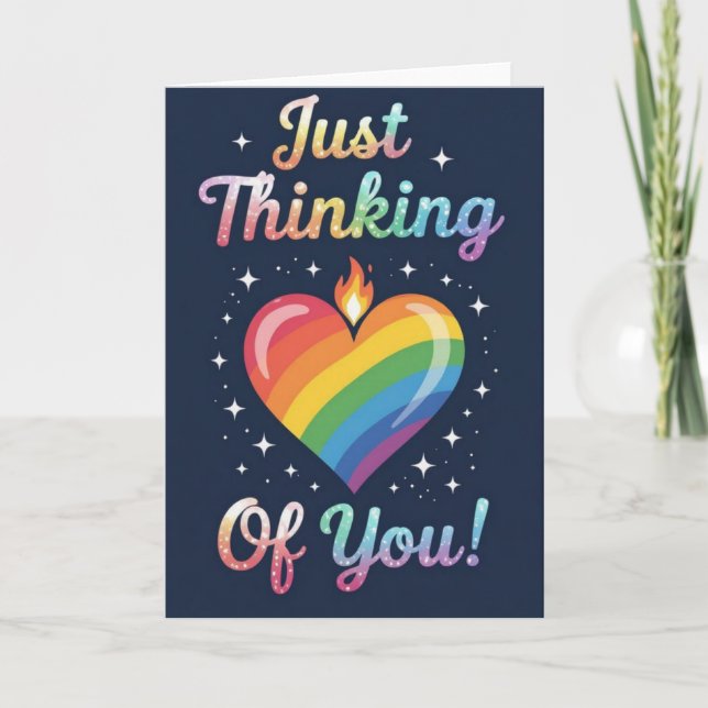 Pride Rainbow Love, LGBTQIA Holiday Card (Front)