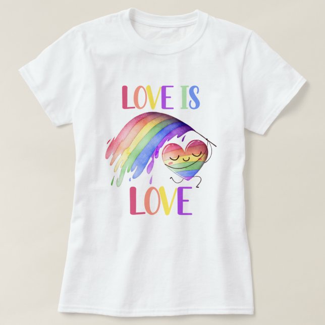 Pride Rainbow Love T-Shirt (Design Front)