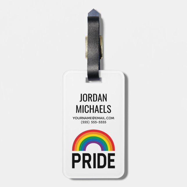 Pride Rainbow Luggage Tag (Back Vertical)