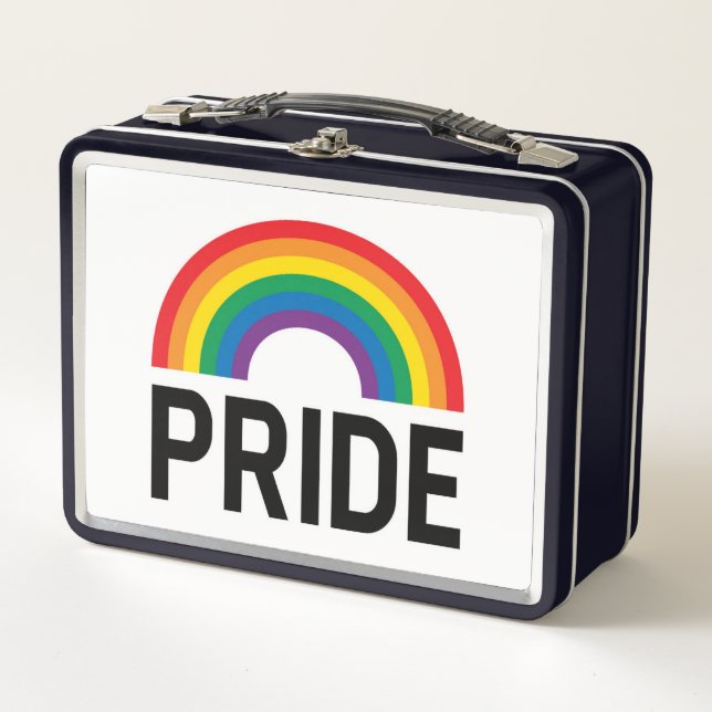 Pride Rainbow Metal Lunch Box (Front)