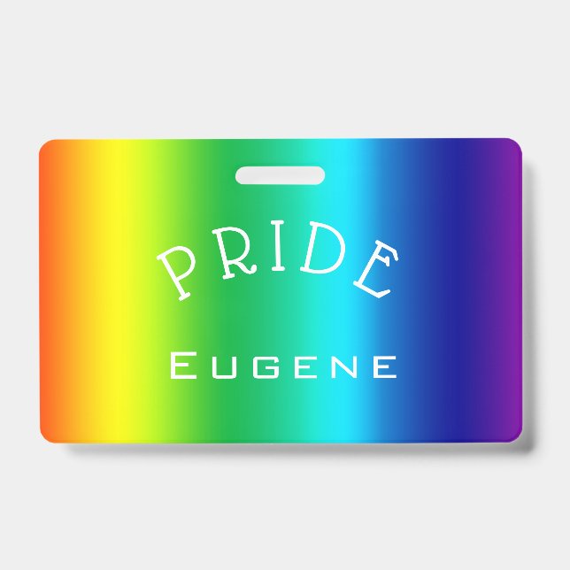 PRIDE Rainbow Multicolors Personalised Badge ID Badge (Front)