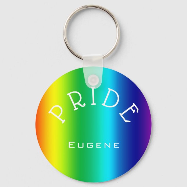 PRIDE Rainbow Multicolors Personalised  Key Ring (Front)