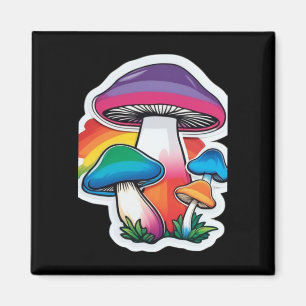 Pride Rainbow Mushroom Sticker Cute Kawaii Nature Magnet
