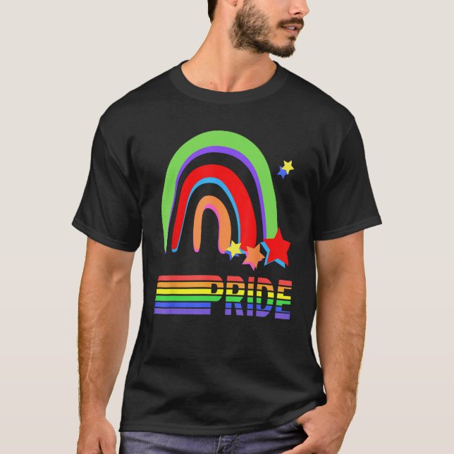 Pride Rainbow Openly Gay & Loved Lesbian Support W T-Shirt (Front)