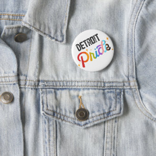 Pride Rainbow Pin with City Stamp - Detroit MI