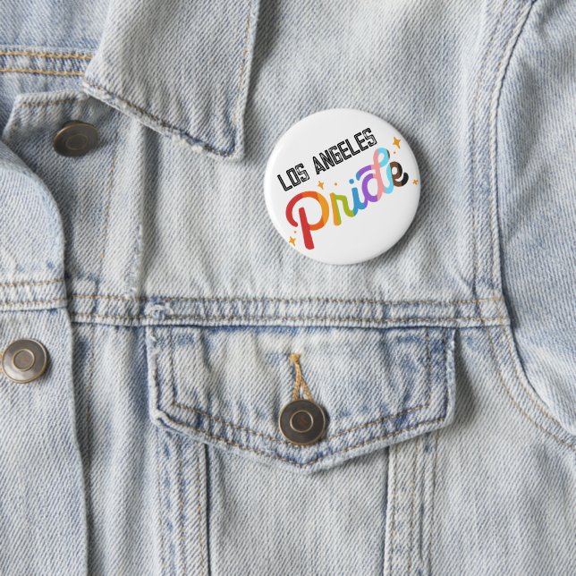 Pride Rainbow Pin with City Stamp - Los Angeles (In Situ)