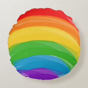 Pride Rainbow Pouf Round Cushion