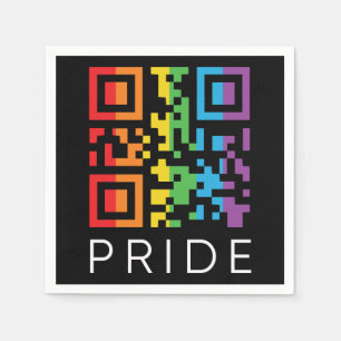 Pride Rainbow QR Code LGBTQIA+ Napkin