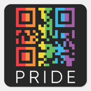 Pride Rainbow QR Code LGBTQIA+ Square Sticker