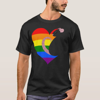 Pride Rainbow Rat - Black T-Shirt