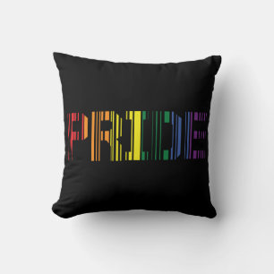 Pride Rainbow Scan Typography Cushion