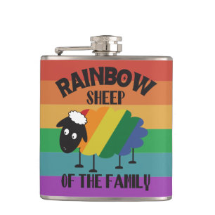 Pride Rainbow Sheep of the Family Hip Flask