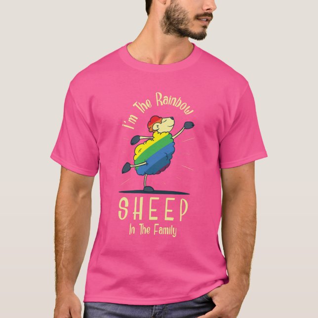 Pride Rainbow Sheep of the Family T-Shirt (Front)