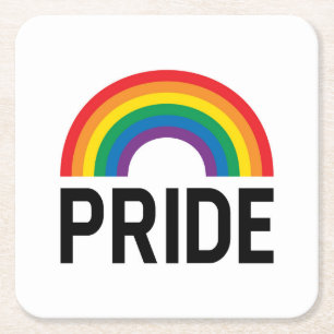 Pride Rainbow Square Paper Coaster