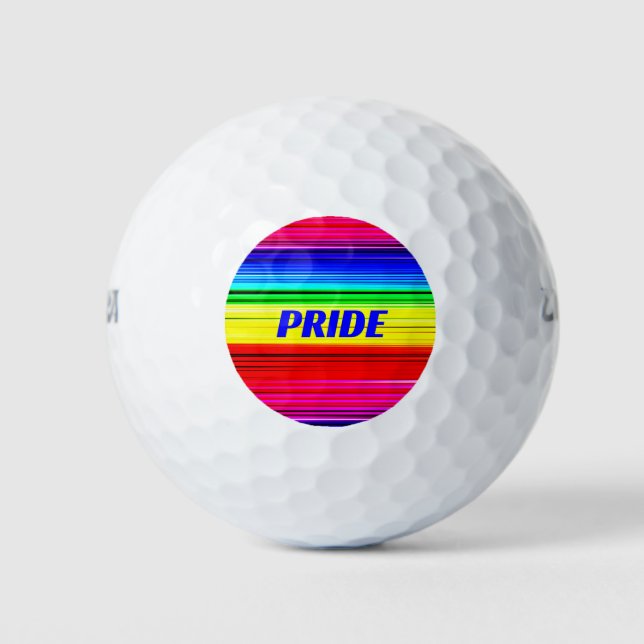 PRIDE Rainbow Stipes Gay LBGQT Golf Balls (Front)
