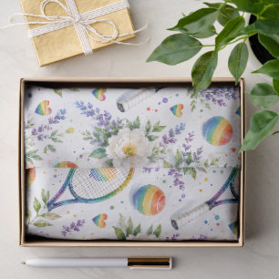 Pride Rainbow Tennis Watercolor  Tissue Paper