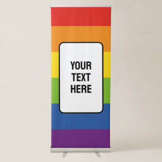 Pride Rainbow Text Gay Wedding Welcome  Retractable Banner