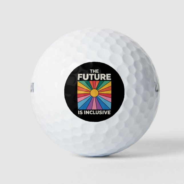 Pride Rainbow The Future is Inclusive LGBTQ  Golf Balls (Front)
