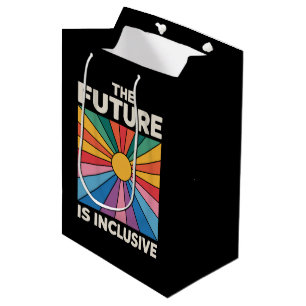Pride Rainbow The Future is Inclusive LGBTQ Medium Gift Bag
