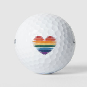Pride Rainbows Heart Print LGBT Gay Pride  Golf Balls