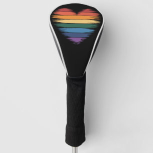 Pride Rainbows Heart Print LGBT Gay Pride Golf Head Cover