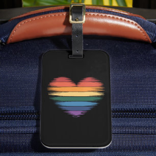 Pride Rainbows Heart Print LGBT Gay Pride Luggage Tag