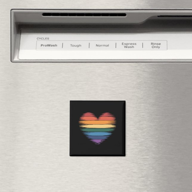 Pride Rainbows Heart Print LGBT Gay Pride  Magnet (In Situ (Dishwasher))