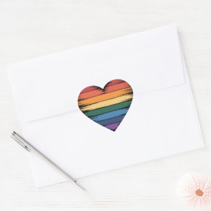 Pride Rainbows Heart Print LGBT Gay Pride Sticker