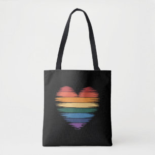 Pride Rainbows Heart Print LGBT Gay Pride  Tote Bag