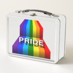 PRIDE RAINBOWS WHITE FONTS METAL LUNCH BOX