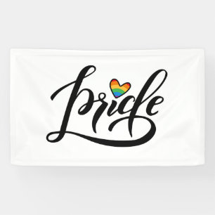 Pride Script Heart Banner