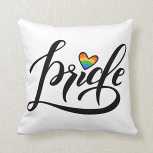 Pride Script Heart Cushion