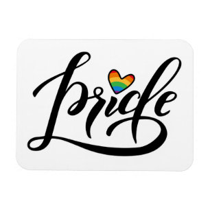 Pride Script Heart Magnet