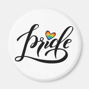 Pride Script Heart Magnet