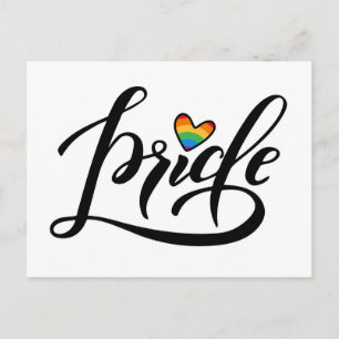 Pride Script Heart Postcard
