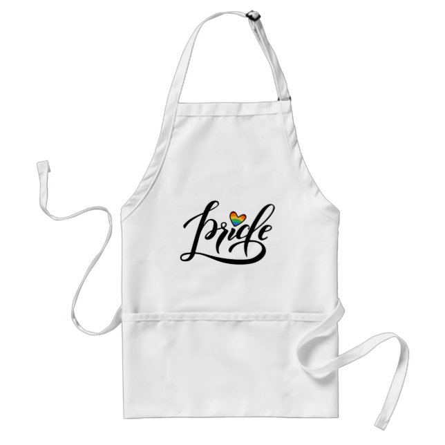 Pride Script Heart Standard Apron (Front)