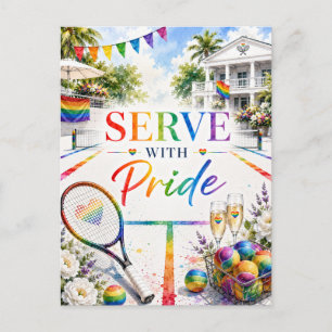Pride Serve With Pride Rainbow Tennis  Postcard