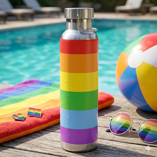 Pride Shield: Rainbow Flag Water Bottle (Creator Uploaded)