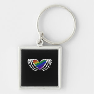 Pride - Skeleton Hands Holding Heart Classic Key Ring