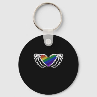 Pride - Skeleton Hands Holding Heart Classic Key Ring