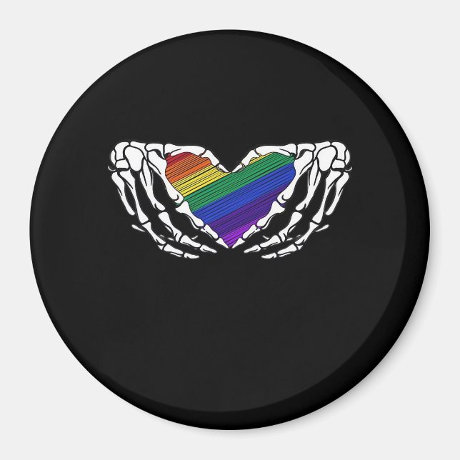 Pride - Skeleton Hands Holding Heart Classic Magnet (Front)