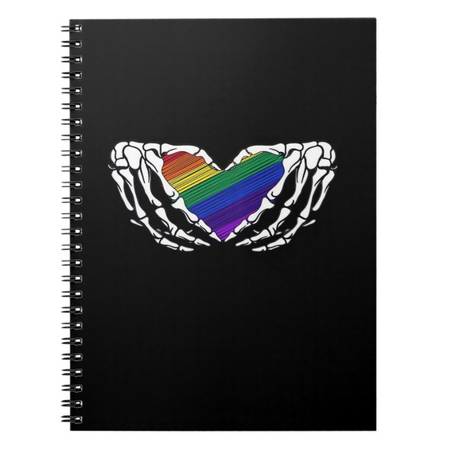 Pride - Skeleton Hands Holding Heart Classic Notebook (Front)