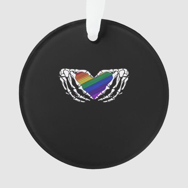 Pride - Skeleton Hands Holding Heart Classic Ornament (Front)