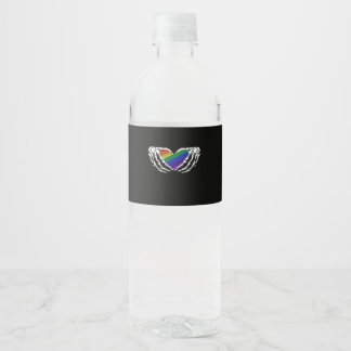 Pride - Skeleton Hands Holding Heart Classic Water Bottle Label
