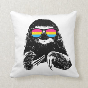 Pride Sloth Pansexual Flag Sunglasses Cushion